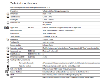 Especificaciones técnicas